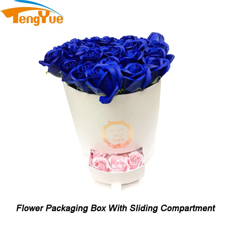 Custom Printed Cardboard Round Cylinder Flower Packaging Boxes