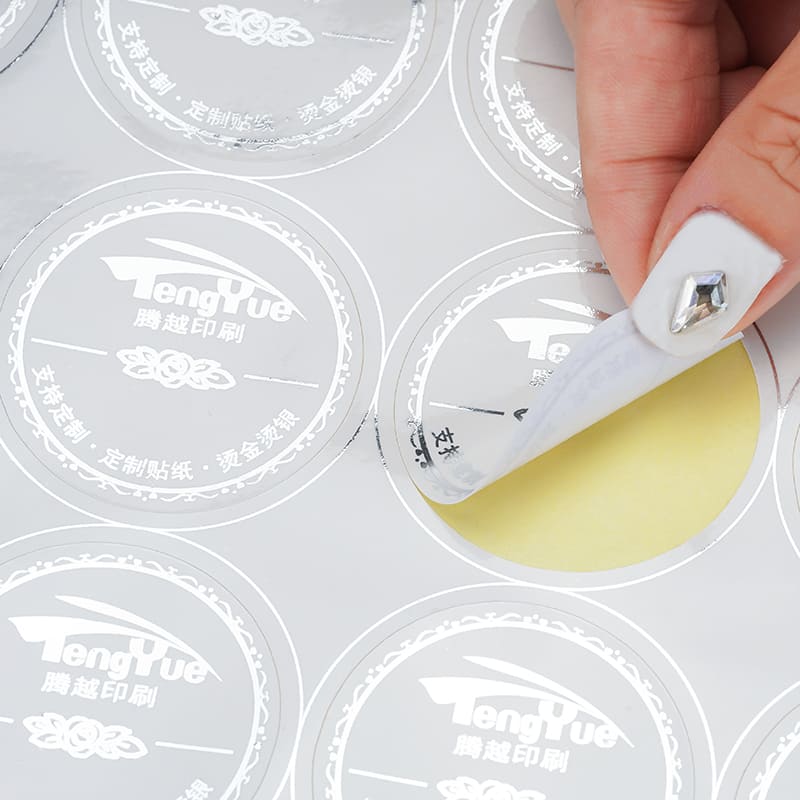 Custom Vinyl Adhesive Round Logo Hot Silver Circle Sticker Label